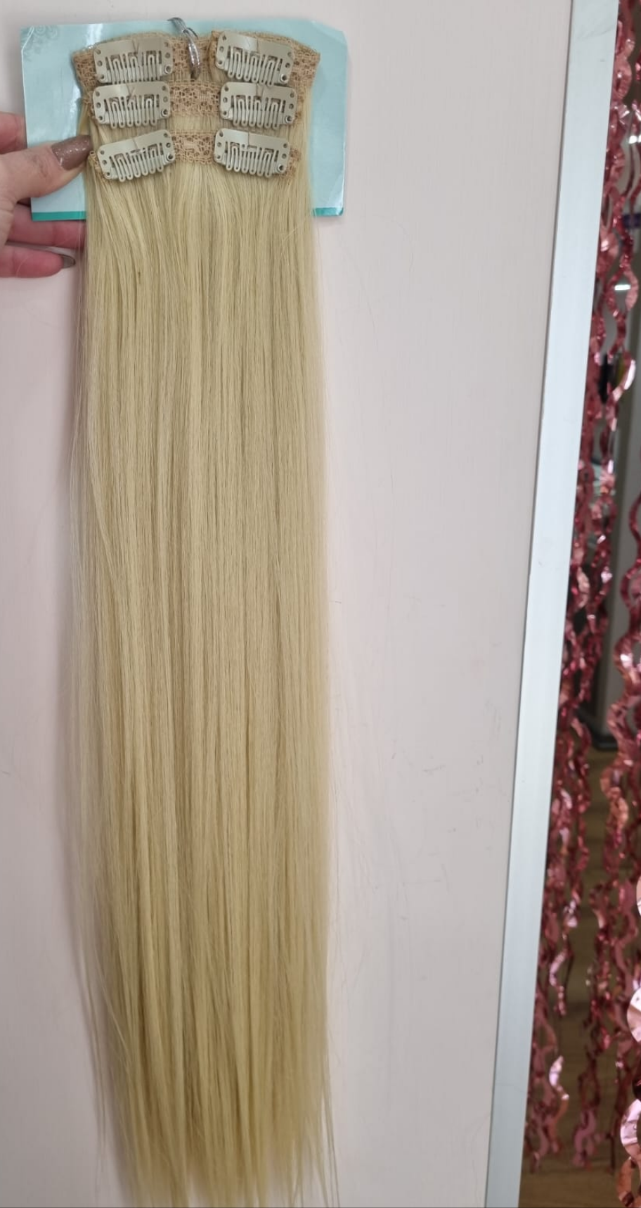 Extension clip 3 bande 104gr biondo platino