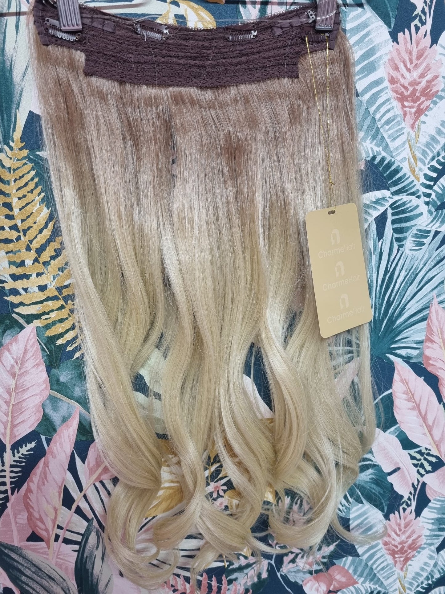 Extension clip in termofibra con filo invisibile unica banda 105gr 50/55cm biondo degradè