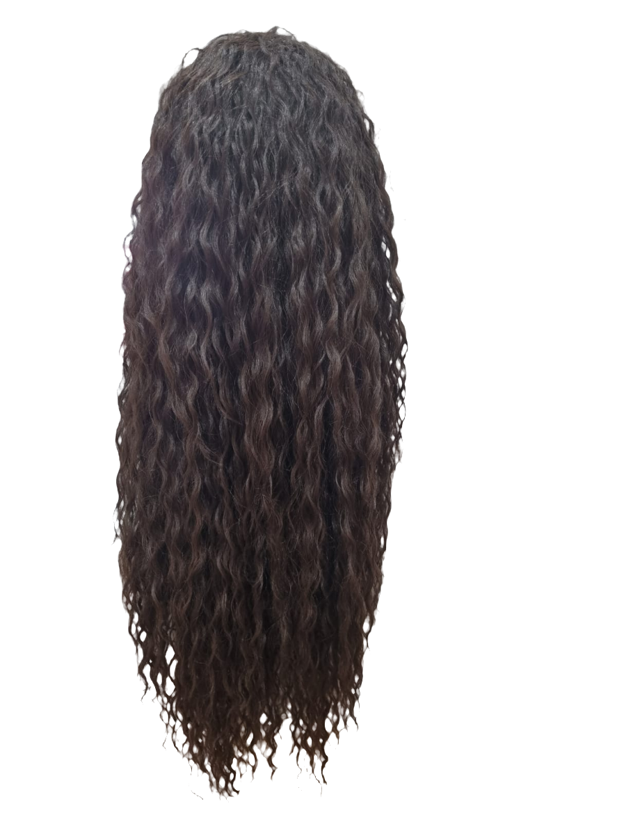 Wig front lace riccia brasiliana XL castano n6