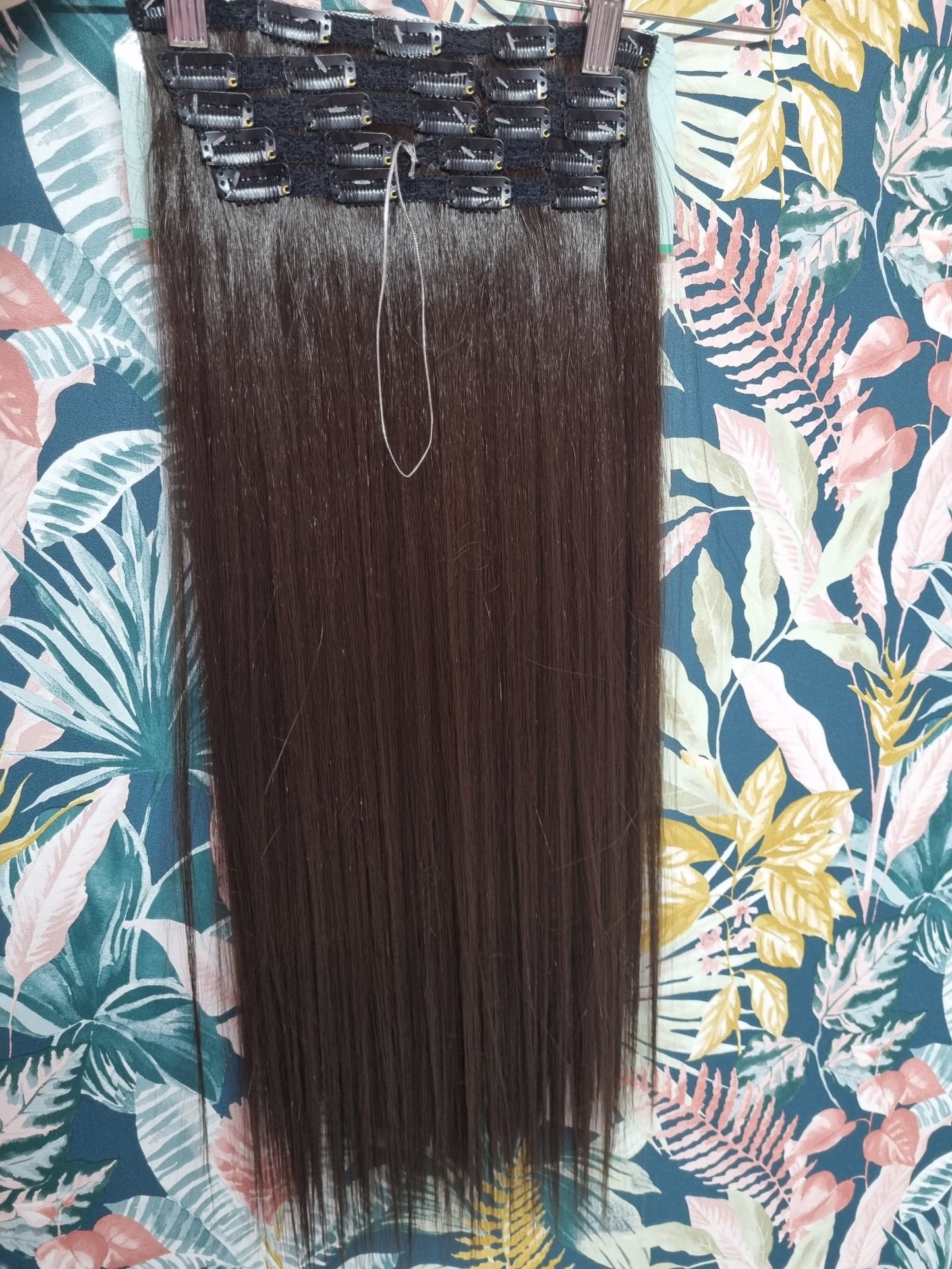 Extension clip 70cm 7bande 230GR in termofibra liscie castano n4