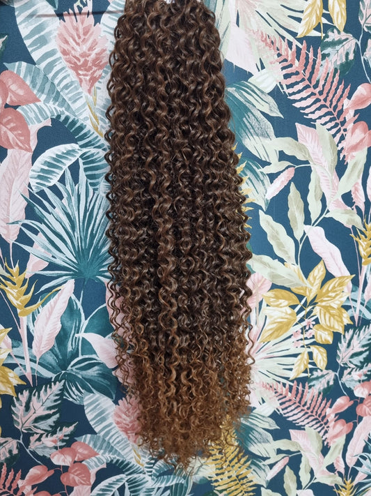 Coda 70cm Riccia afro castano degradè miele