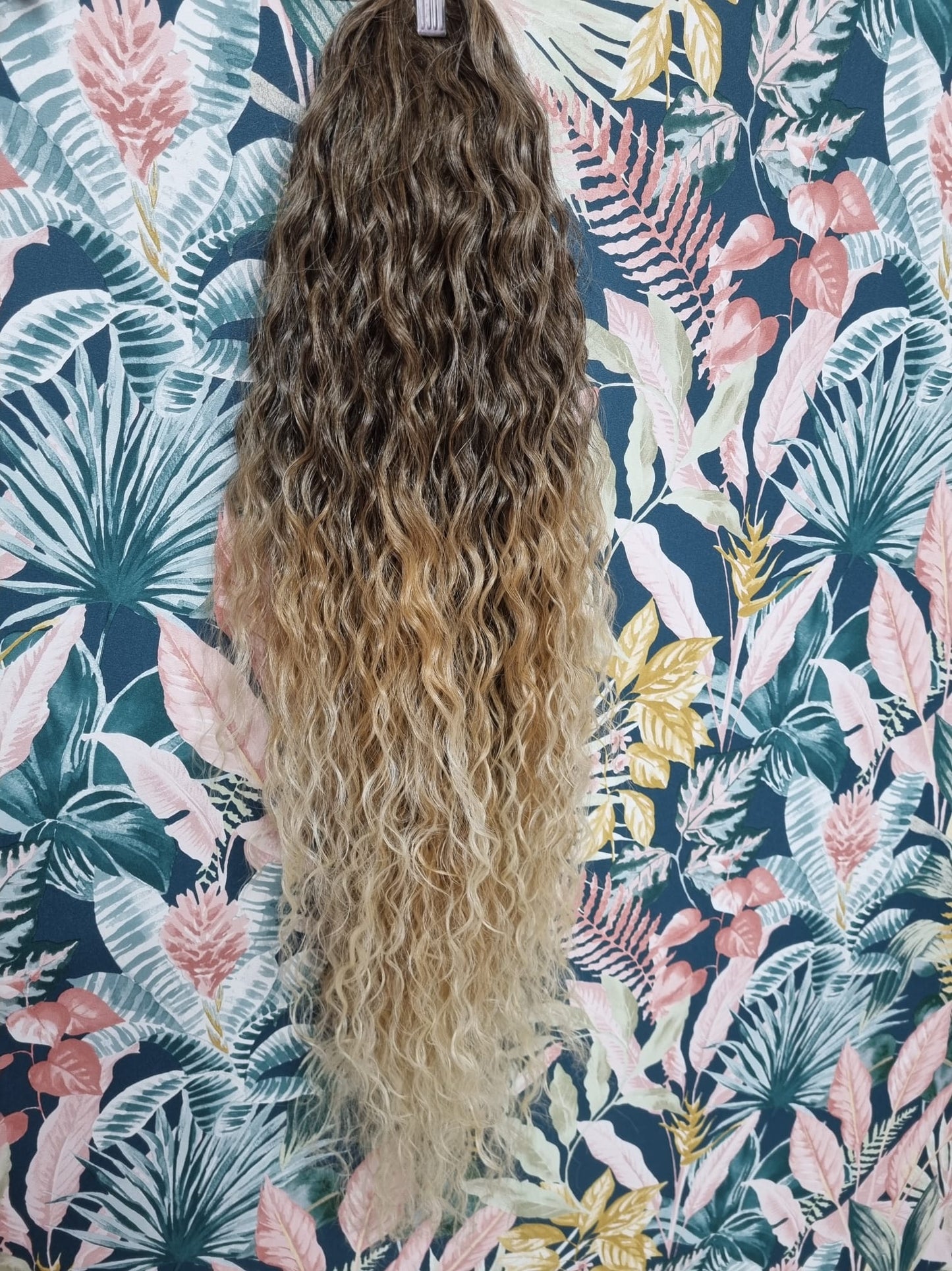Coda 90cm riccia brasiliana biondo degradè