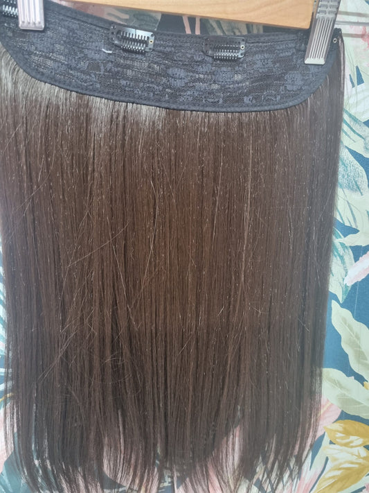 Extension clip unica banda 45cm 104gr col.castano n4 (termofibra)