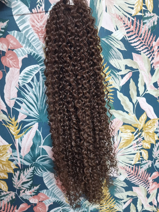 Coda 70cm Riccia afro castano n6